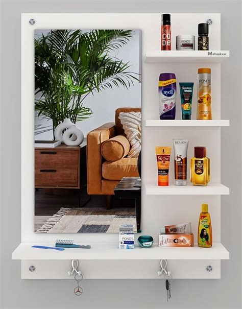 Buy Mahaakaay Engineered Wood Wall Mounted Dressing Rectangular Mirror ...