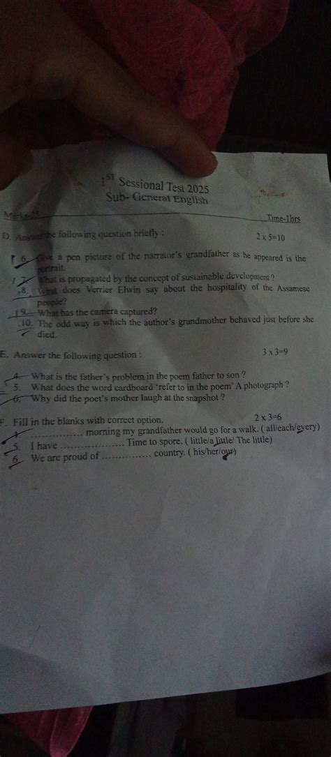 D. Answer the following questions briefly: Give a pen picture of the nar..