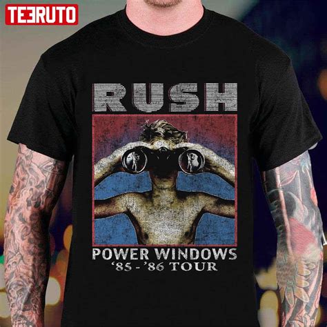 Rush Band Teropong Power Windows 85-86 Tour Unisex T-shirt - Teeruto