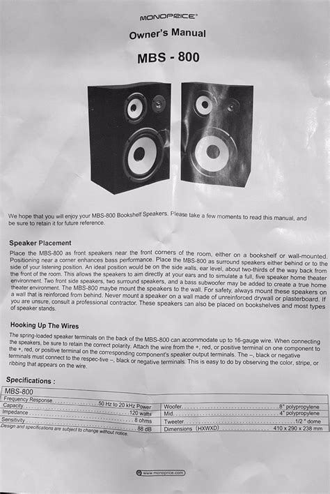 Monoprice 108251 3-Way Bookshelf Speakers (Pair) Price: Buy Monoprice ...