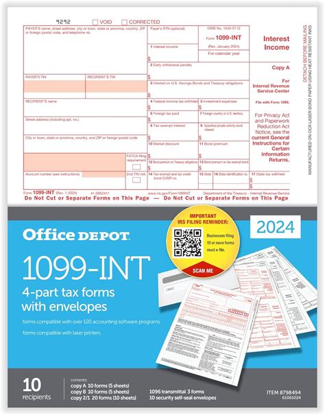 OfficeDepot Office Depot 1099-INT Laser Tax Forms With India | Ubuy