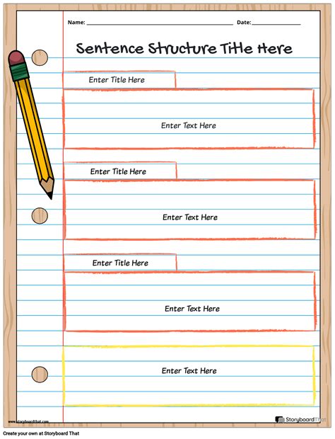Sentence Structure Worksheets: Create with Storyboard That