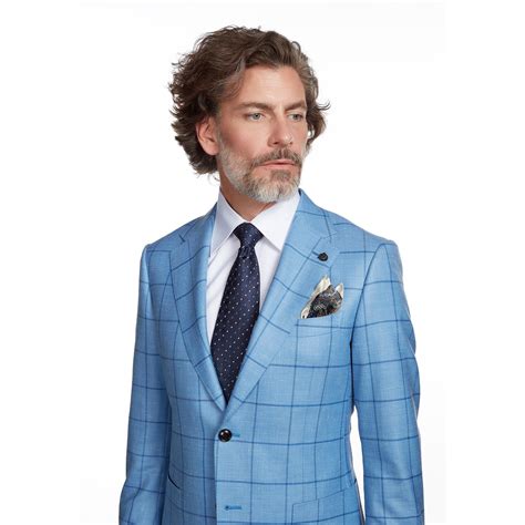 Baby Blue Window Pane Suit Jacket