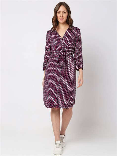 Pink Printed Shirt Dress