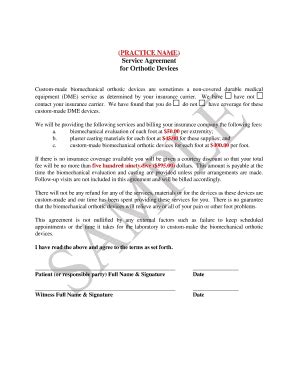 Sample Orthotics Consent Form. - Fill and Sign Printable Template Online