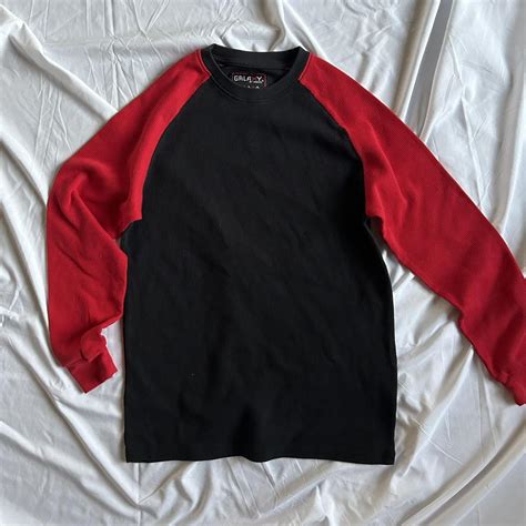 Galaxy by Harvic Men's Red and Black Sweatshirt | Depop