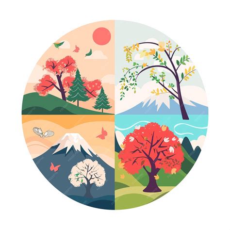 Premium Vector | Japans_four_seasons_and_events_Flat_Cartoon