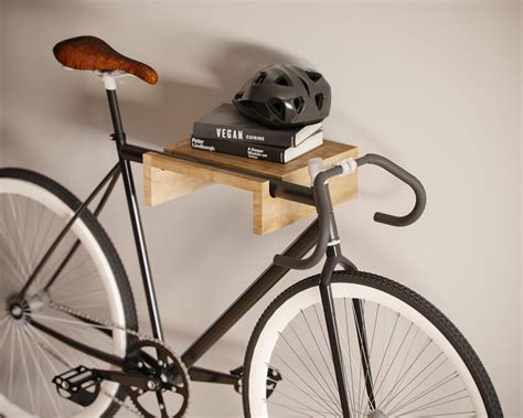 Wooden Bike Wall Mount / Wall Bike Rack / Wood Bike Holder / Indoor ...