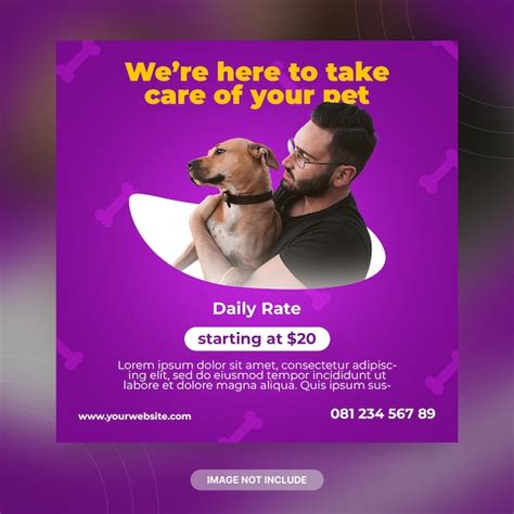 Pet shop dog social media post banner template | Premium PSD