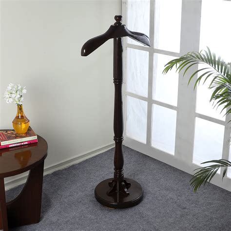 BEVERLY STUDIO Teak Wooden Coat Stand/Cloth Hanger - Pedestal Type ...