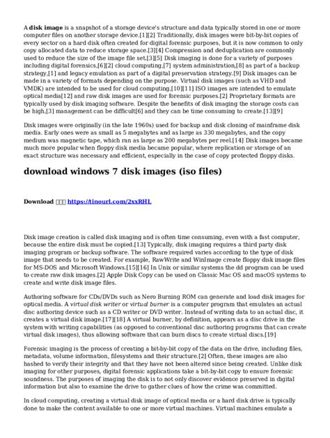 Image result for How to Image a Windows 7 Disk