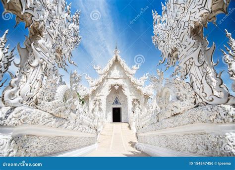 Wat Rong Khun, White Temple is a Contemporary Unconventional Buddhist Temple. Stock Photo ...