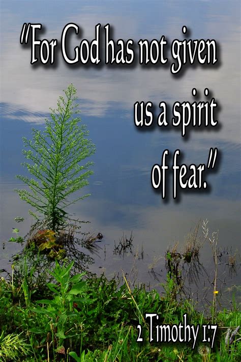For God has not given us a spirit of fear - 2 Timothy 1:7