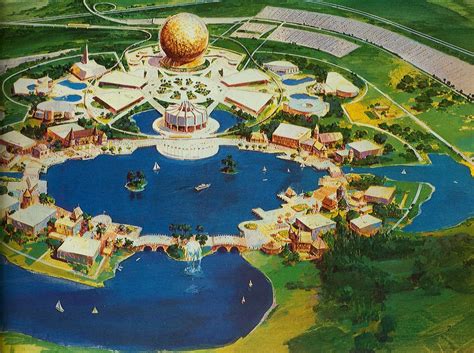 Early concept for EPCOT Center, Walt Disney World | Disney concept art, Disney art, Walt disney ...