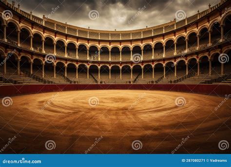 Empty Round Bullfight Arena in Spain. Spanish Bullring for Traditional ...