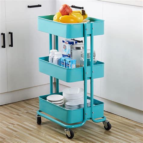 Buy UBesGoo 3-Tier Metal Rolling Beauty Salon Cart, Utility Cart with ...