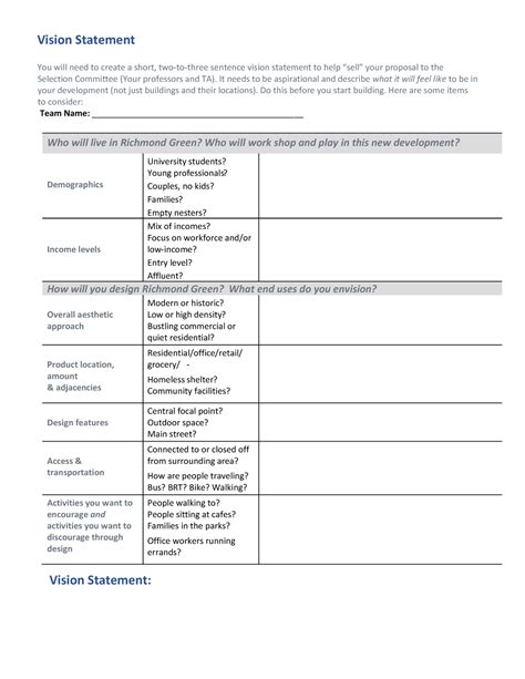 Creating a Vision Statement Worksheet 的图像结果