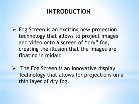 Rezultat imagine pentru Fog Screen Technology