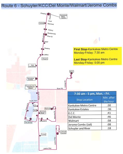 Route 6 - Schuyler / KCC / Del Monte / Walmart / Jerome Combs - River ...