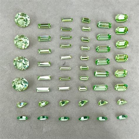 Pack of 50 Rare Uranium Vaseline Glass Swarovski Crystals 8 Different Shapes & Sizes Emerald ...
