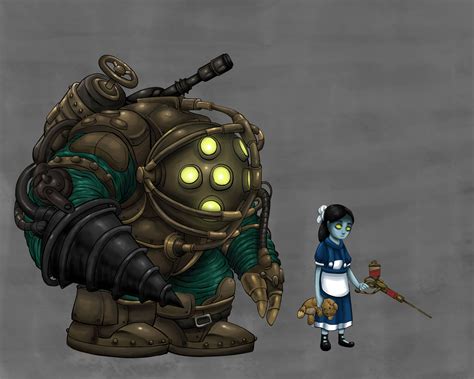 Bioshock Big Daddy And Little Sister Art
