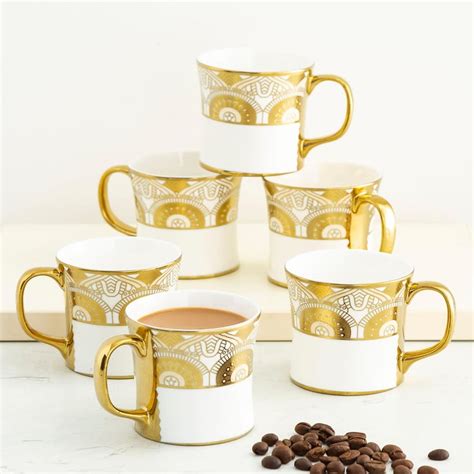 Buy Corsica Liza Set of 6 Bone China Coffee Mugs - 130ml from Corsica ...