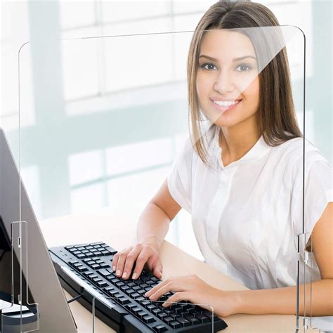 Buy 2 Pack Sneeze Guard for Counter and Desk,Dividers Acrylic Safety ...