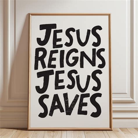 Jesus Reigns Wall Art, Christian Wall Art, Sunday School Wall Decor ...
