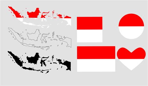 indonesia map flag icon set 7886100 Vector Art at Vecteezy