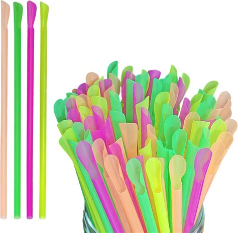 Spoon Straws，Fluorescent Color ，200PCS : Amazon.com.au: Kitchen & Dining