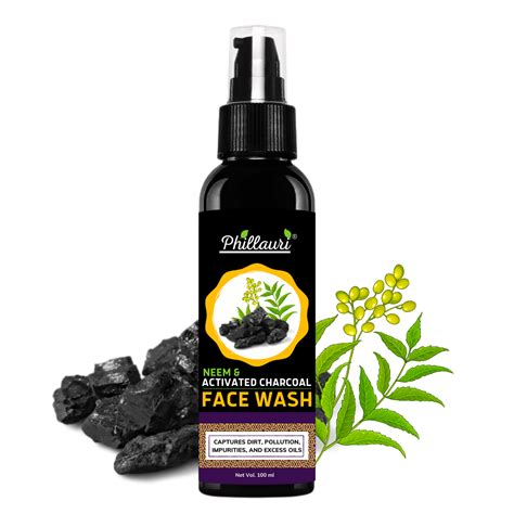 Phillauri Neem Activated Charcoal Facewash For Captures Dirt, 100ML