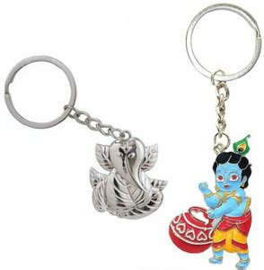 Sahib Collection Lord Krishna & Ganesha Keychain Combo for Men and ...