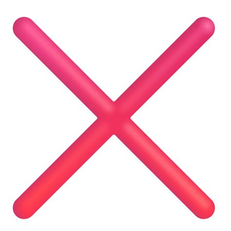 X Sign Emoji Red Cross Mark, NO Sign On Blue Screen Chromakey