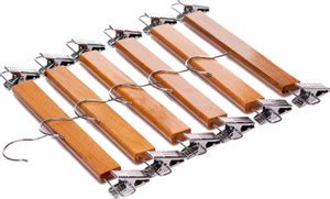 HOMELUXE HomeLuxe Indian Wooden Hangers with Metal Clips Rubber Grip ...