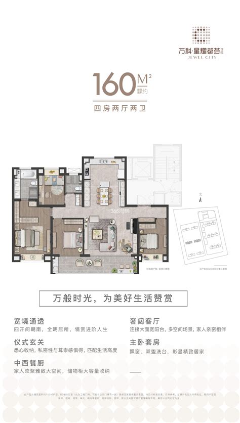 济南雪山万科城130㎡户型户型图_首付金额_3室2厅2卫_130.0平米 - 吉屋网