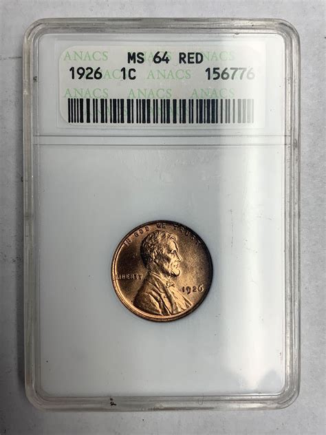 1926 Lincoln Cent MS64RD ANACS - For Sale, Buy Now Online - Item #666186