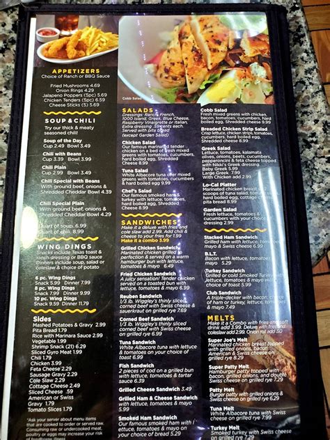 Menu at Little Joe's Coney Island restaurant, Warren