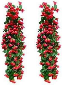 Nutts Artificial Hanging Rose Flower Vine Artificial Hanging Rose ...