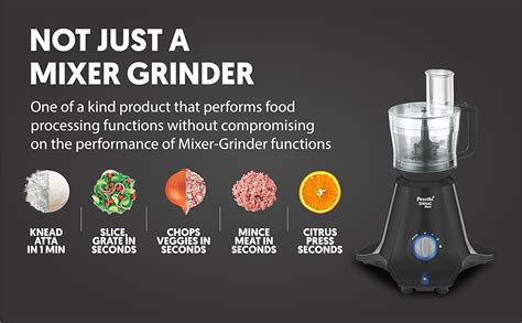 Buy Preethi Plastic Zodiac Black Mg 261, 750 Watts, 5 Jars Including ...