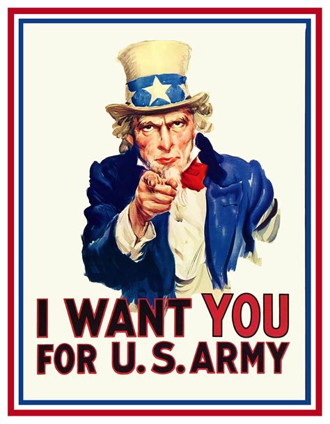 United States Army Recruiting Poster "I Want you for the US Army!" Cou | Orenco Originals LLC