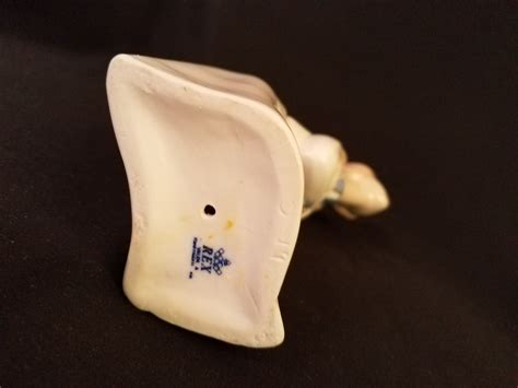 Rex Valencia Spanish Porcelain Figurine Girl in Pigtails and Bedclothes Bending Over to Look at ...