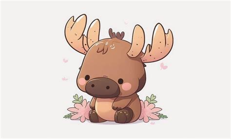 Kawaii Moose Cute Graphic Graphic by Poster Boutique · Creative Fabrica