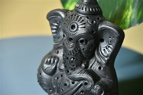 Shop Black Terracotta Ganesh: Handmade Table Decor – Sowpeace