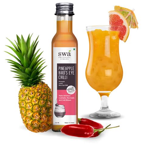 Swa Artisanal Syrups Pineapple Bird'S Eye Chilli 250Ml Liquid, 100% ...