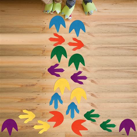 Buy 40 Pcs Felt Dinosaur Footprints Floor Decals Colorful Dinosaur ...