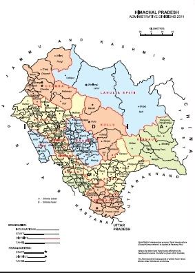 Himachal Pradesh Tahsil Map, Himachal Pradesh District Map, Census 2011 ...