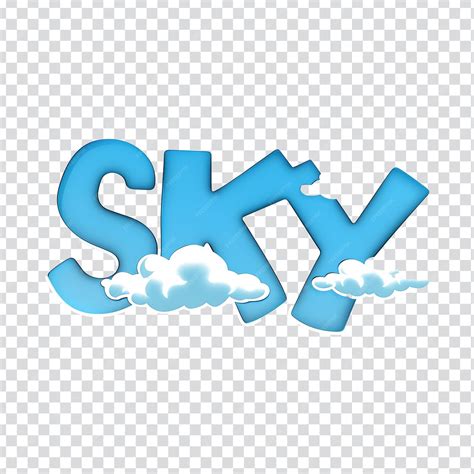 Blue sky with clouds and the word sky on a checkered background | Premium AI-generated PSD