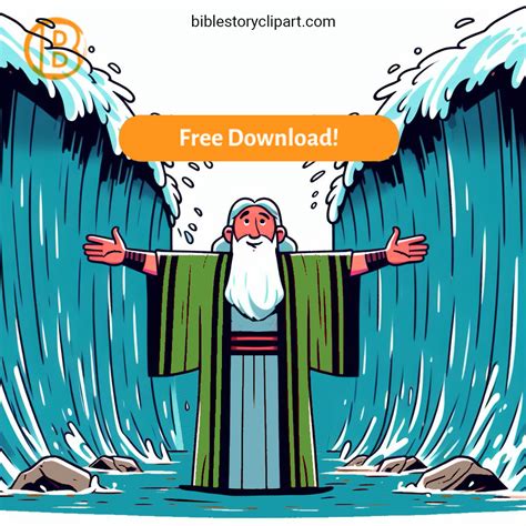 Moses Parting the Red Sea - Bible Story Clipart