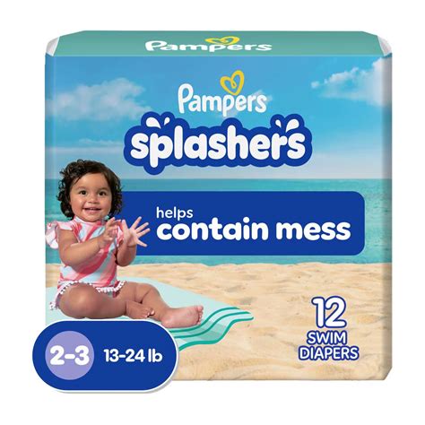 Buy Pampers Splashers Swim Diapers, Size 2-3, 12 Count, Disposable Baby ...