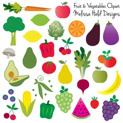 Fruits And Vegetables Clipart - Ide Home Decor